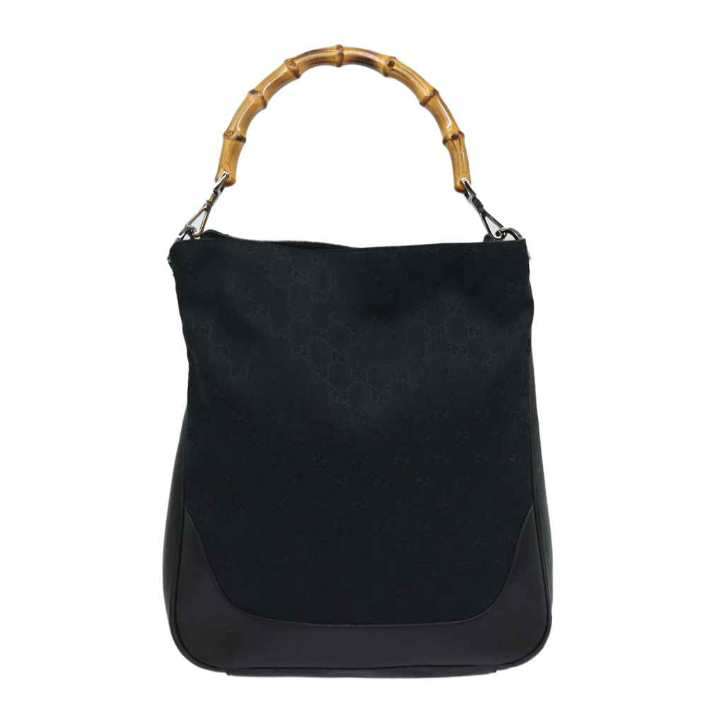 GUCCI Bamboo GG Canvas Hand Bag Black 001 4058 1705 Auth yk14057 - Picture 13 of 16